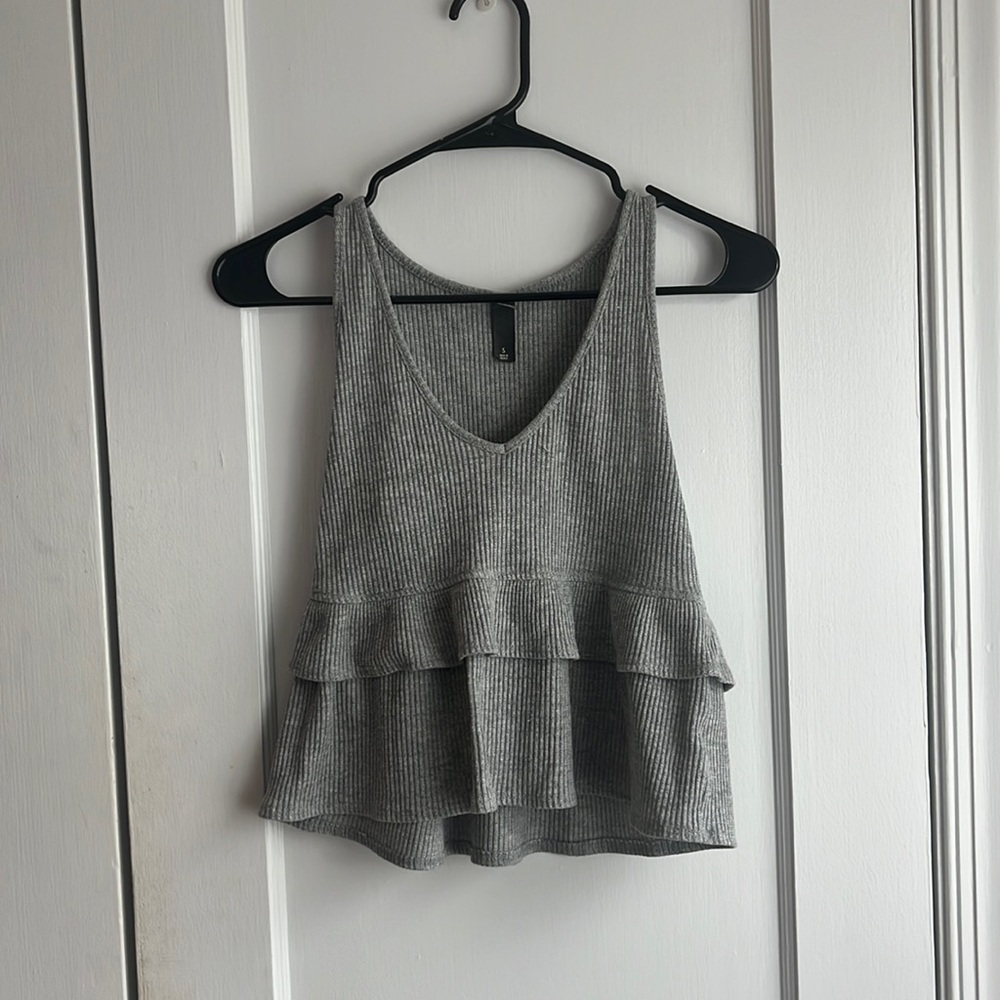 Grey Cropped Top